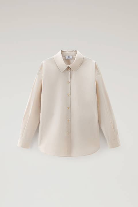 Poplin Shirt in Pure Cotton Beige photo 2 | Woolrich