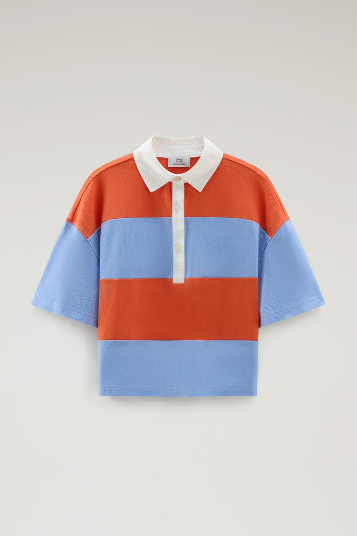 Polo-Shirt aus reinem Baumwoll-Piqué mit Streifen Blau photo 5 | Woolrich