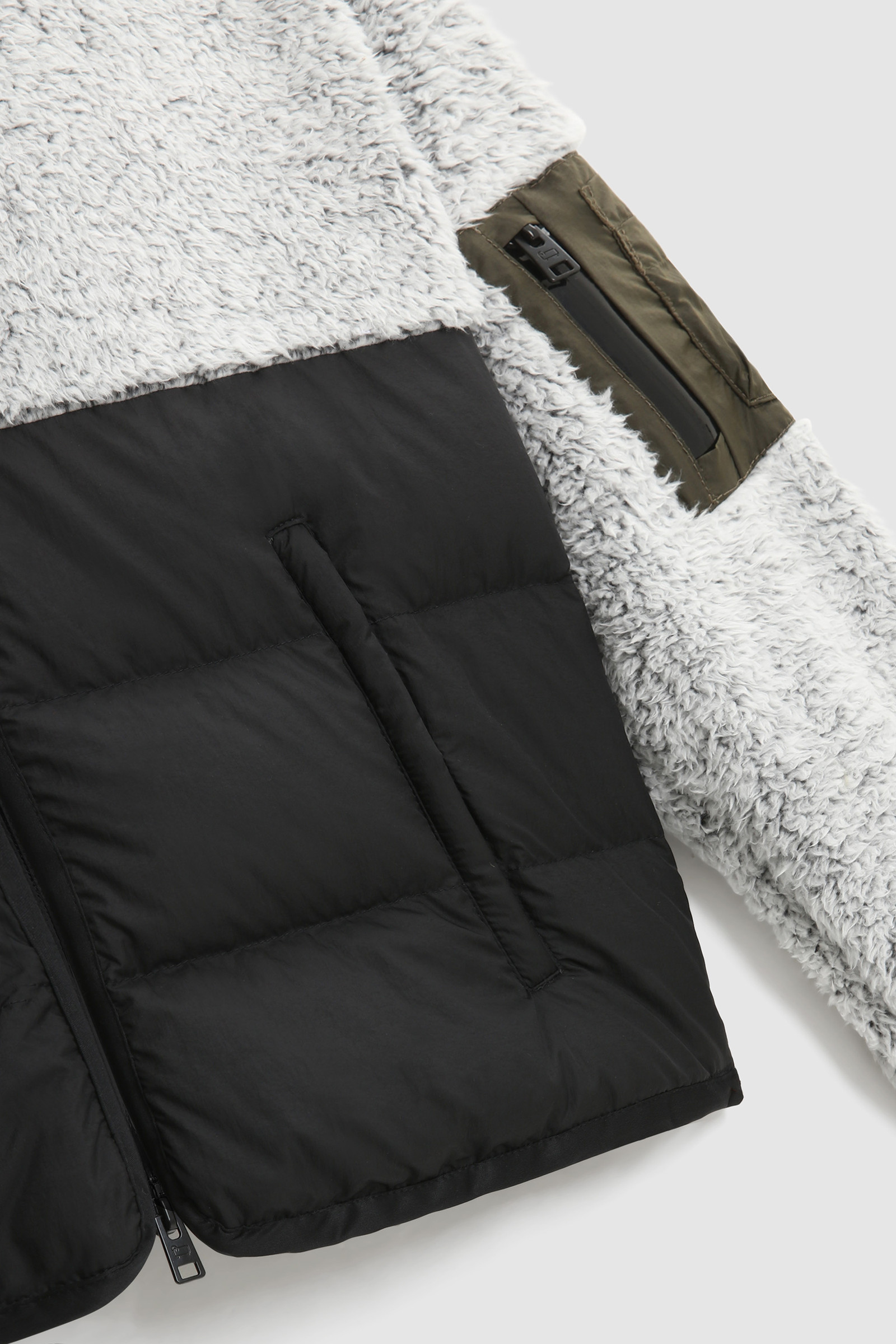 Fleece and Nylon Hoodie Black photo 8 | Woolrich