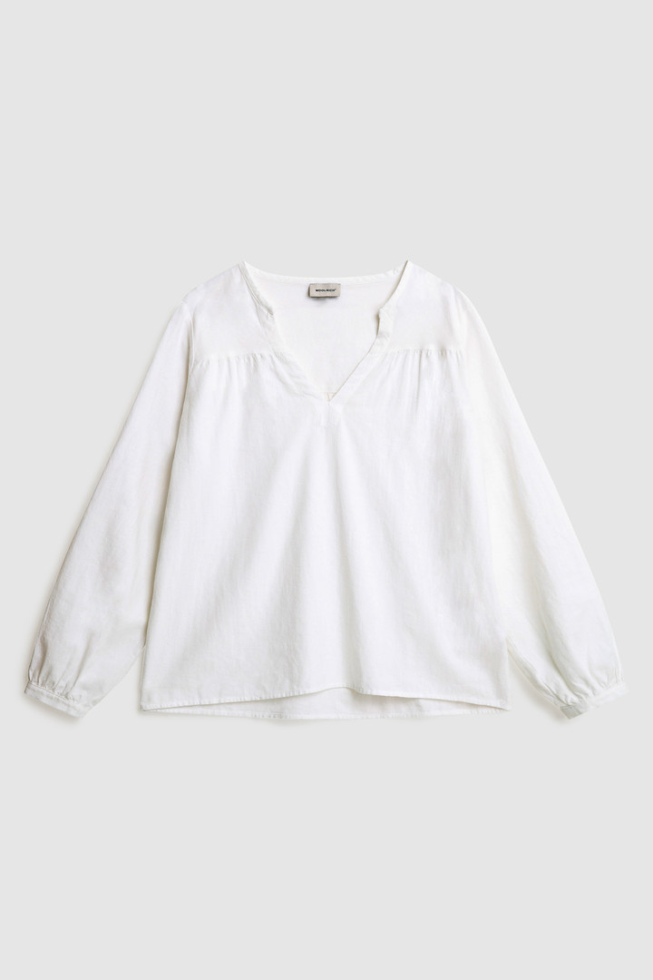 Blouse van katoen-linnenmix