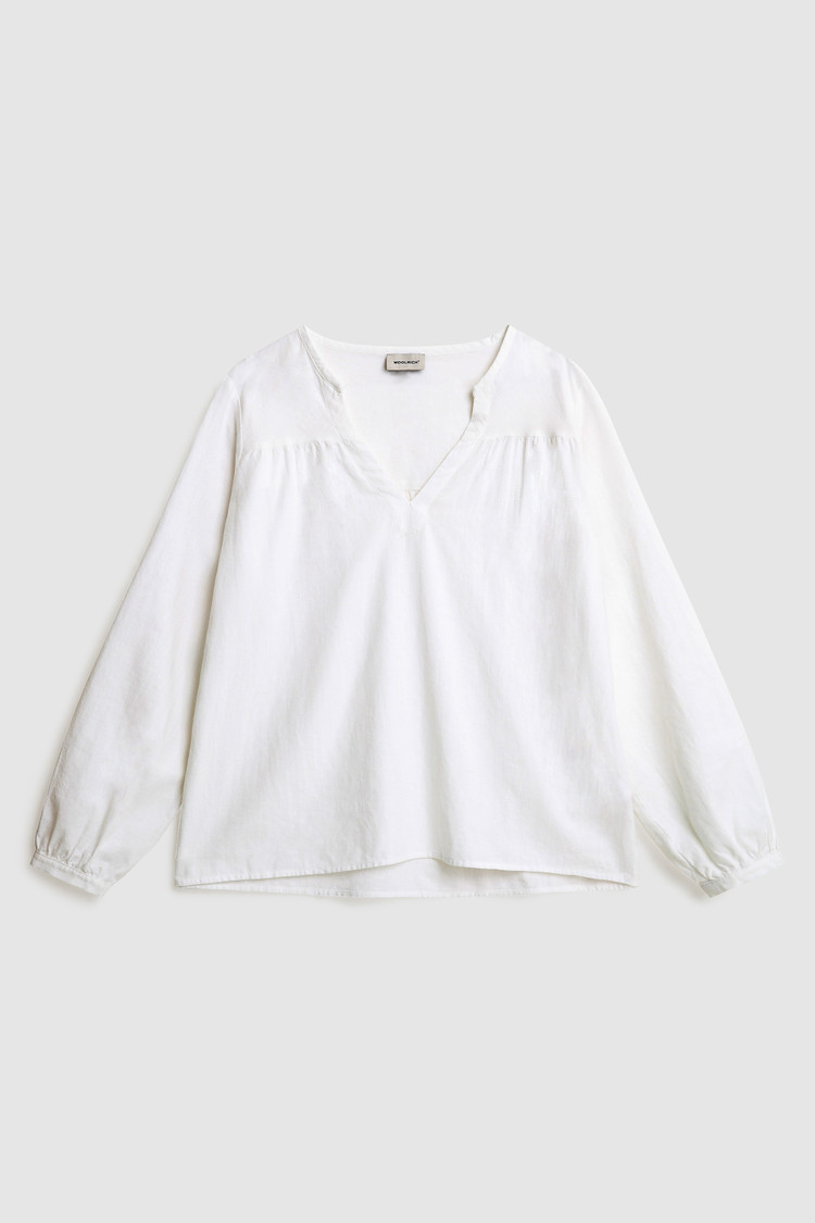 Blouse van katoen-linnenmix