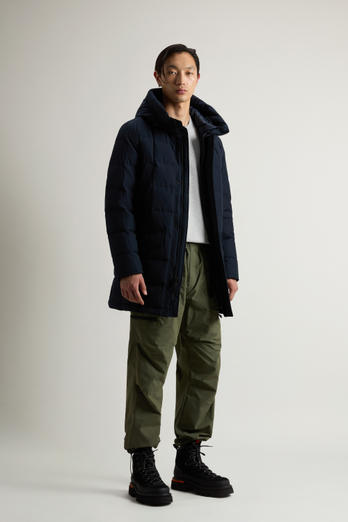 Blizzard Parka in Ramar Cloth with Square Quilting Blue | Woolrich