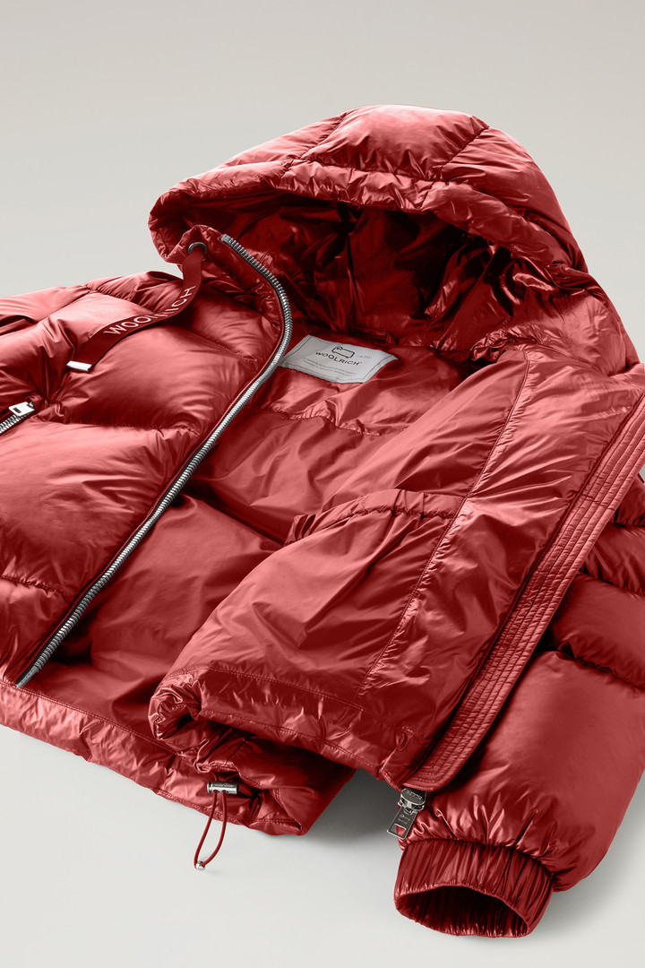 Aliquippa Short Down Jacket in Glossy Nylon Red photo 6 | Woolrich