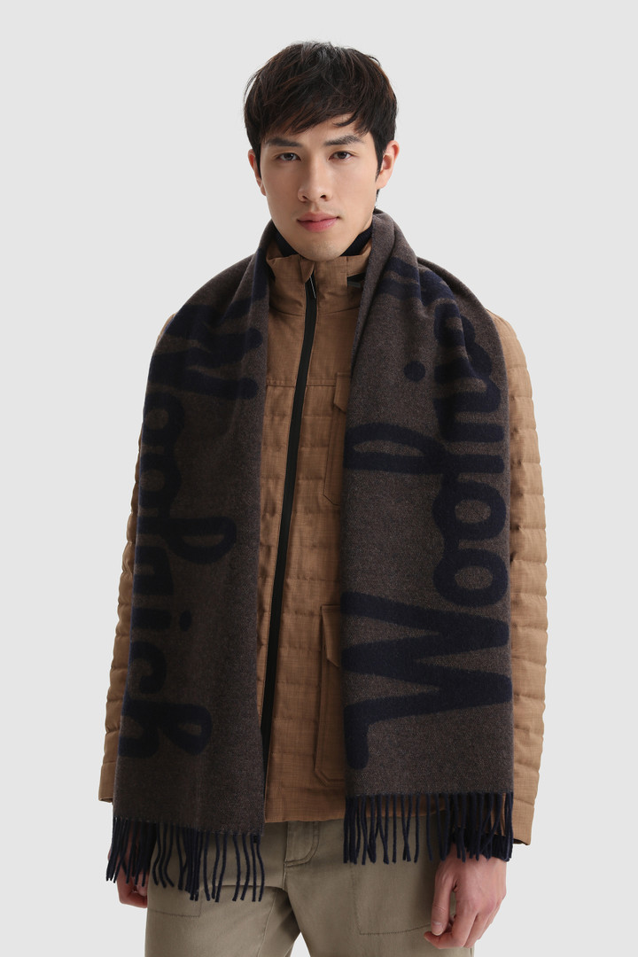 Pure virgin wool Scarf with maxi logo
