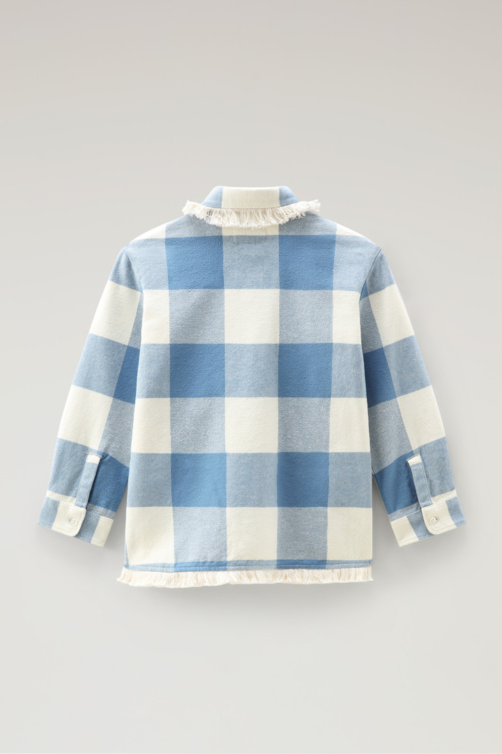 Girls' Flannel Buffalo Check Overshirt with Fringe Blue photo 2 | Woolrich