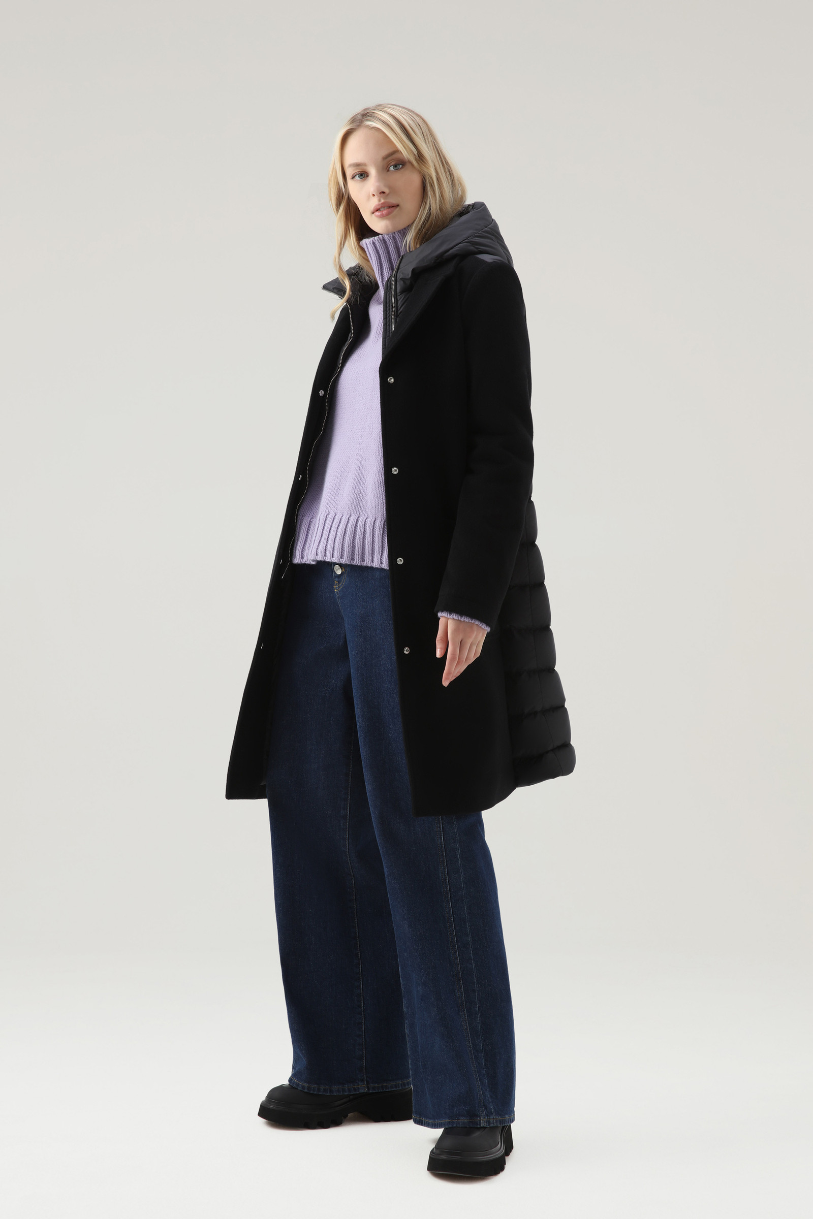 Kuna Parka in Wool and Cashmere Blend Black photo 2 | Woolrich
