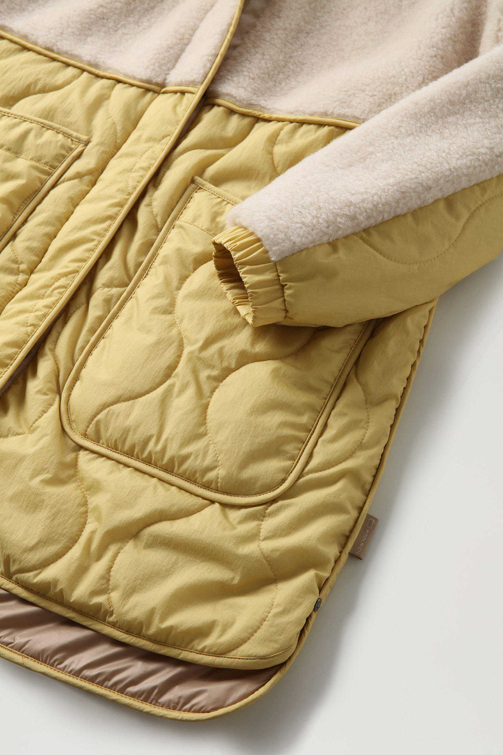 Alba Parka in Crinkle Nylon and Sherpa - Women - Yellow