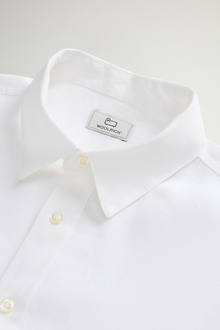 Garment-Dyed Pure Linen Shirt White photo 6 | Woolrich