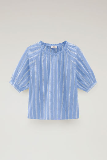 Embroidered Blouse in Pure Cotton Blue | Woolrich