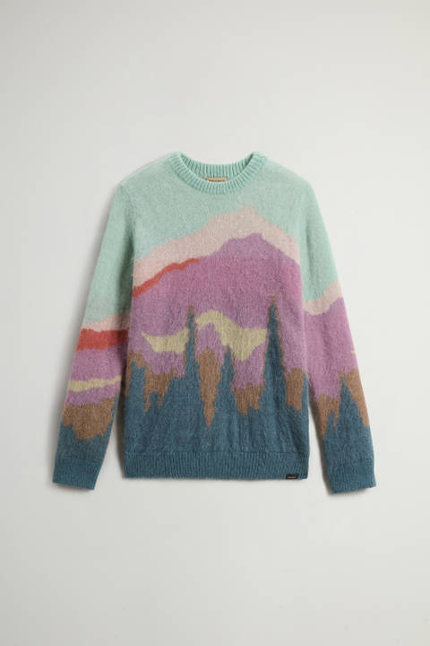 Crewneck Sweater in Mohair and Wool Blend Pink | Woolrich