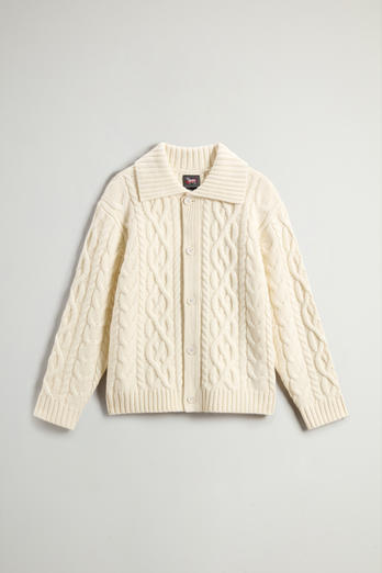 Cardigan in Italian Pure Merino Wool by Todd Snyder Beige photo 1 | Woolrich