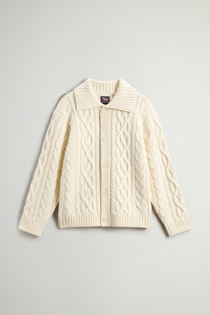 Cardigan in Italian Pure Merino Wool by Todd Snyder Beige photo 5 | Woolrich