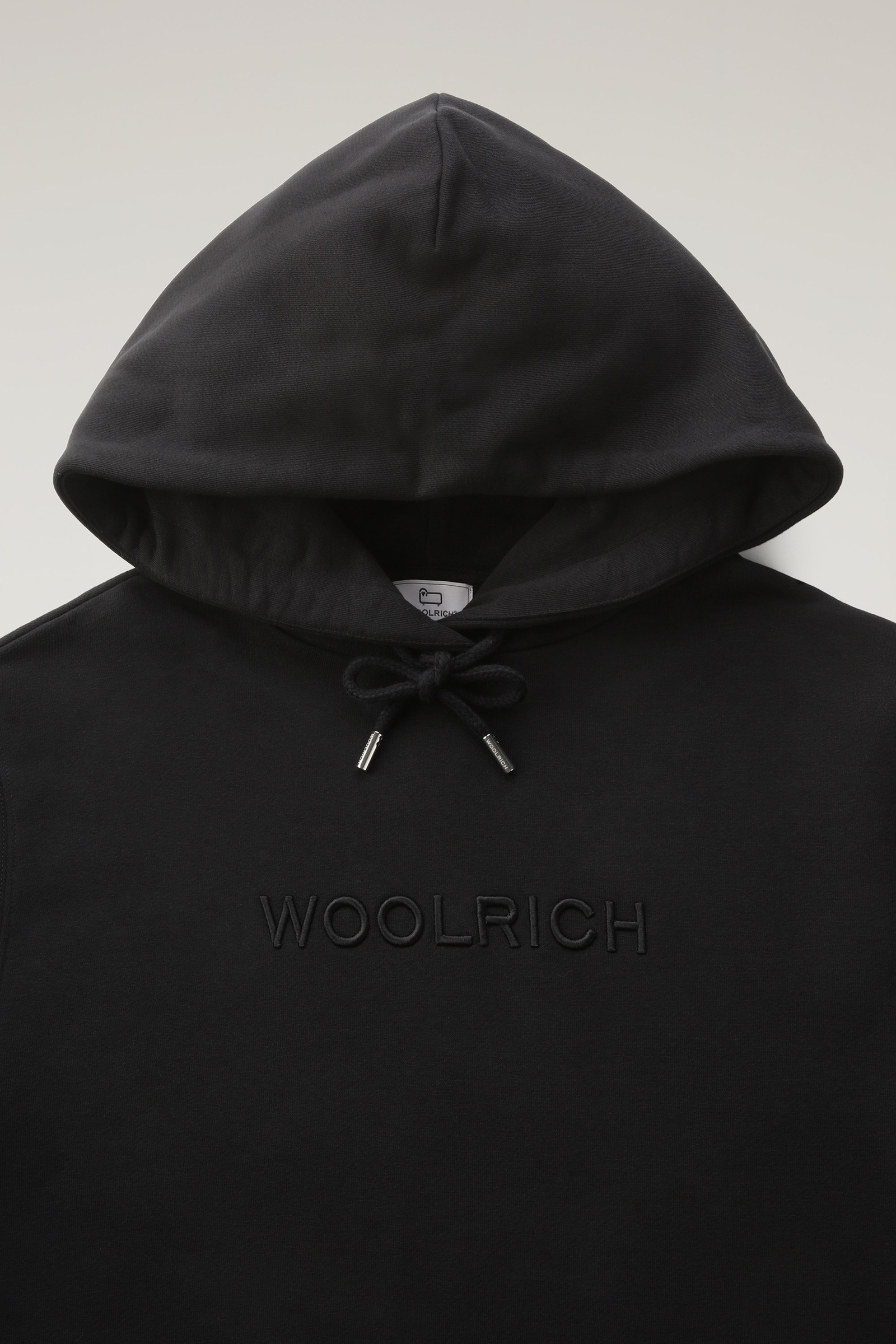 Lange jurk van katoenfleece met capuchon zwart photo 6 | Woolrich