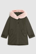 Girl's Literary Sleek Parka with faux fur