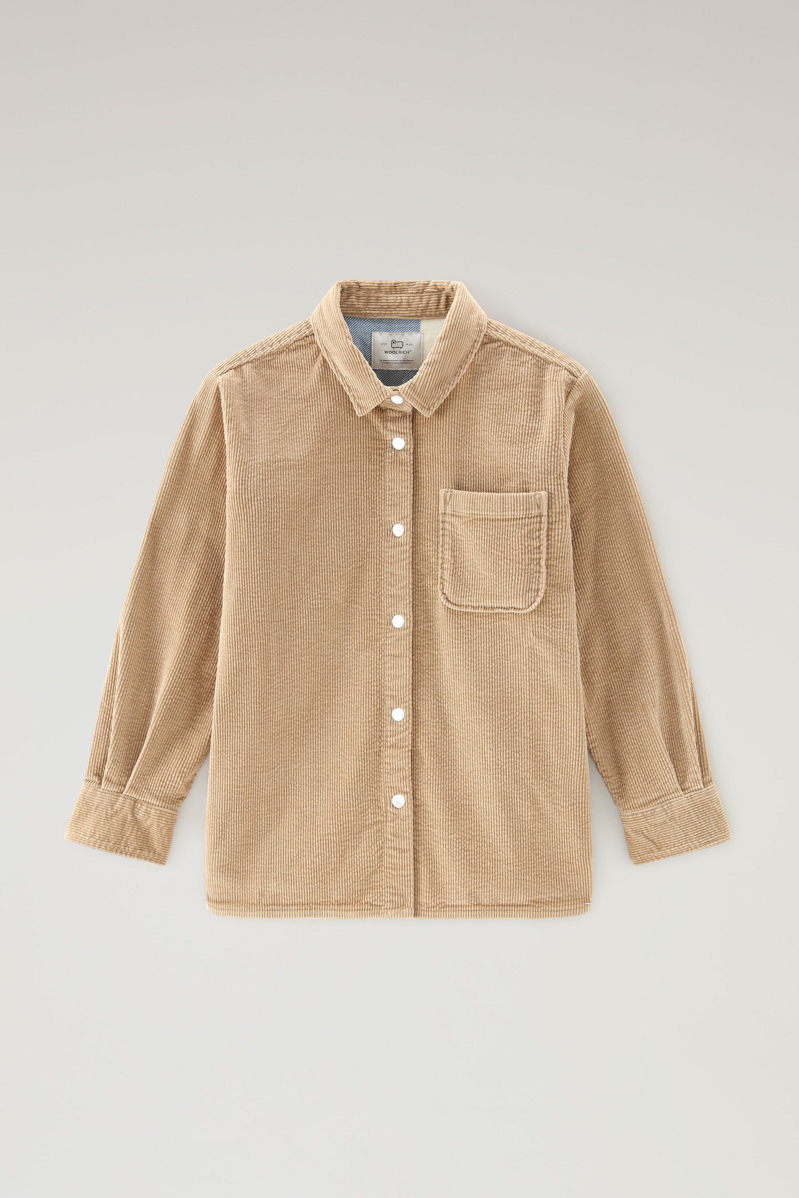 Veste chemise pour fille en velours Khaki | Woolrich