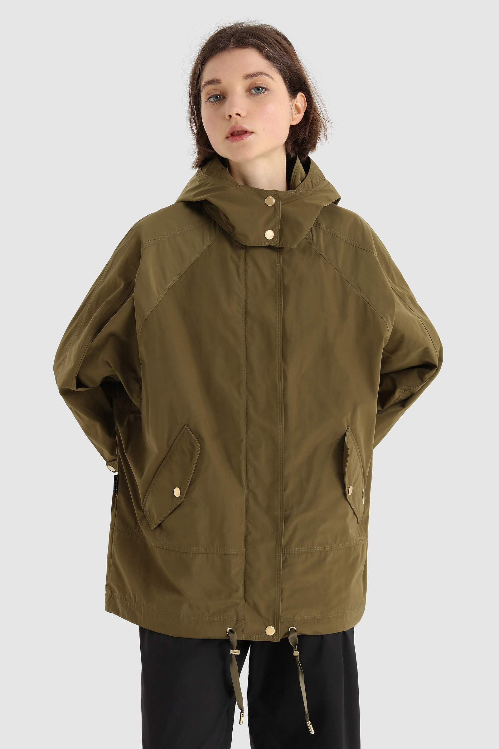 City Anorak with Detachable Hood Green | Woolrich