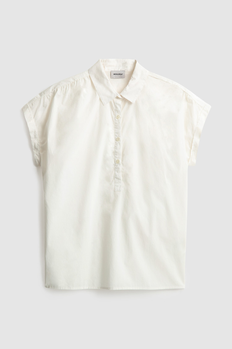 Popeline blouse Henley