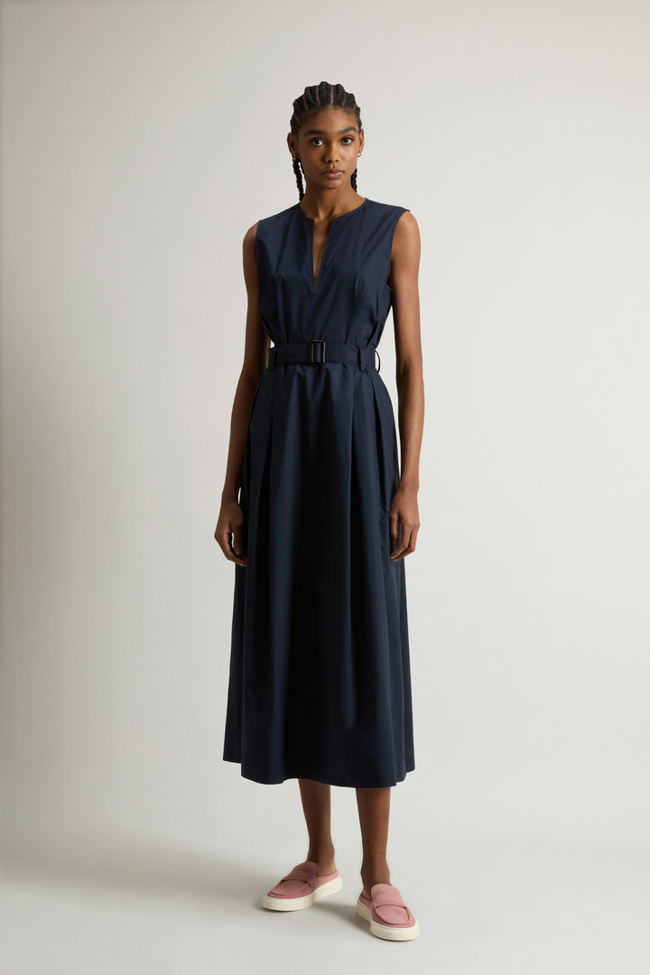 Sleeveless Dress in Pure Cotton Poplin Blue photo 1 | Woolrich