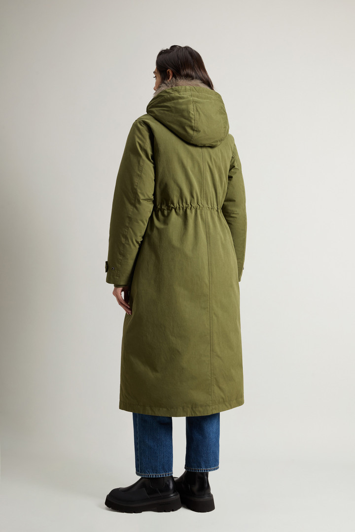 Long Arctic Parka in Mountain Cloth with Removable Hood and Fur Green photo 3 | Woolrich