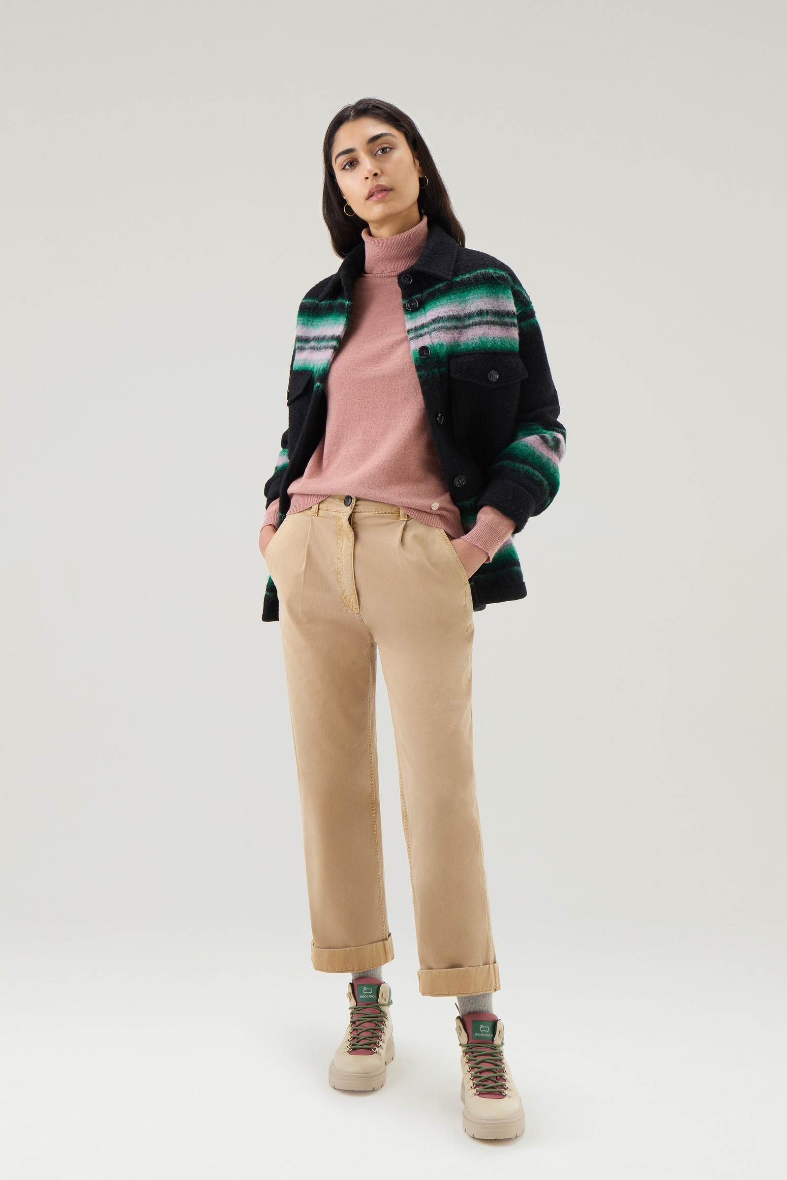 Gentry Overshirt in Wool Blend Black photo 2 | Woolrich