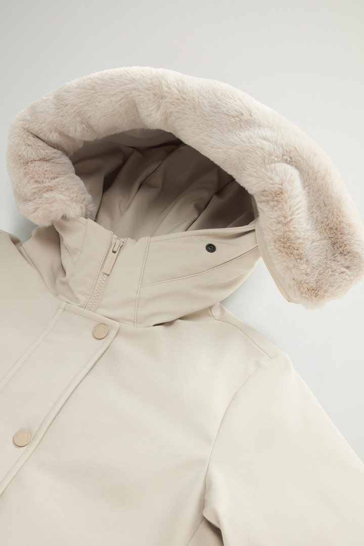 Firth Parka in Tech Softshell with Removable Faux Fur Collar Beige photo 7 | Woolrich