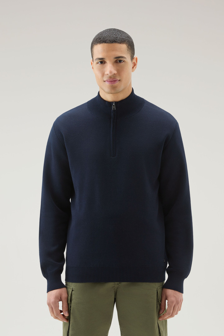 Turtleneck Sweater with Half-Zip Blue photo 1 | Woolrich