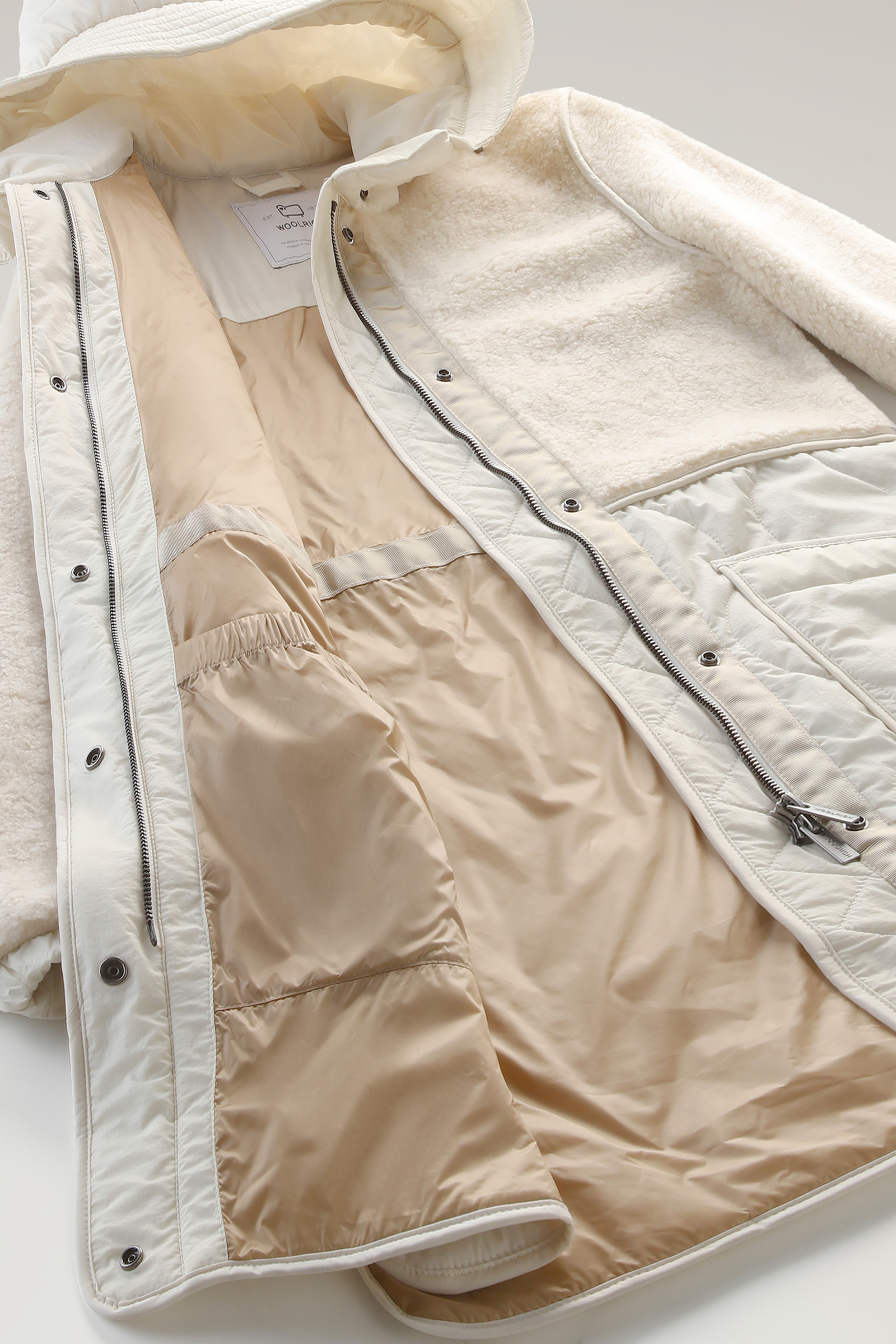 Alba Parka de sherpa y nylon crinkle blanco photo 10 | Woolrich