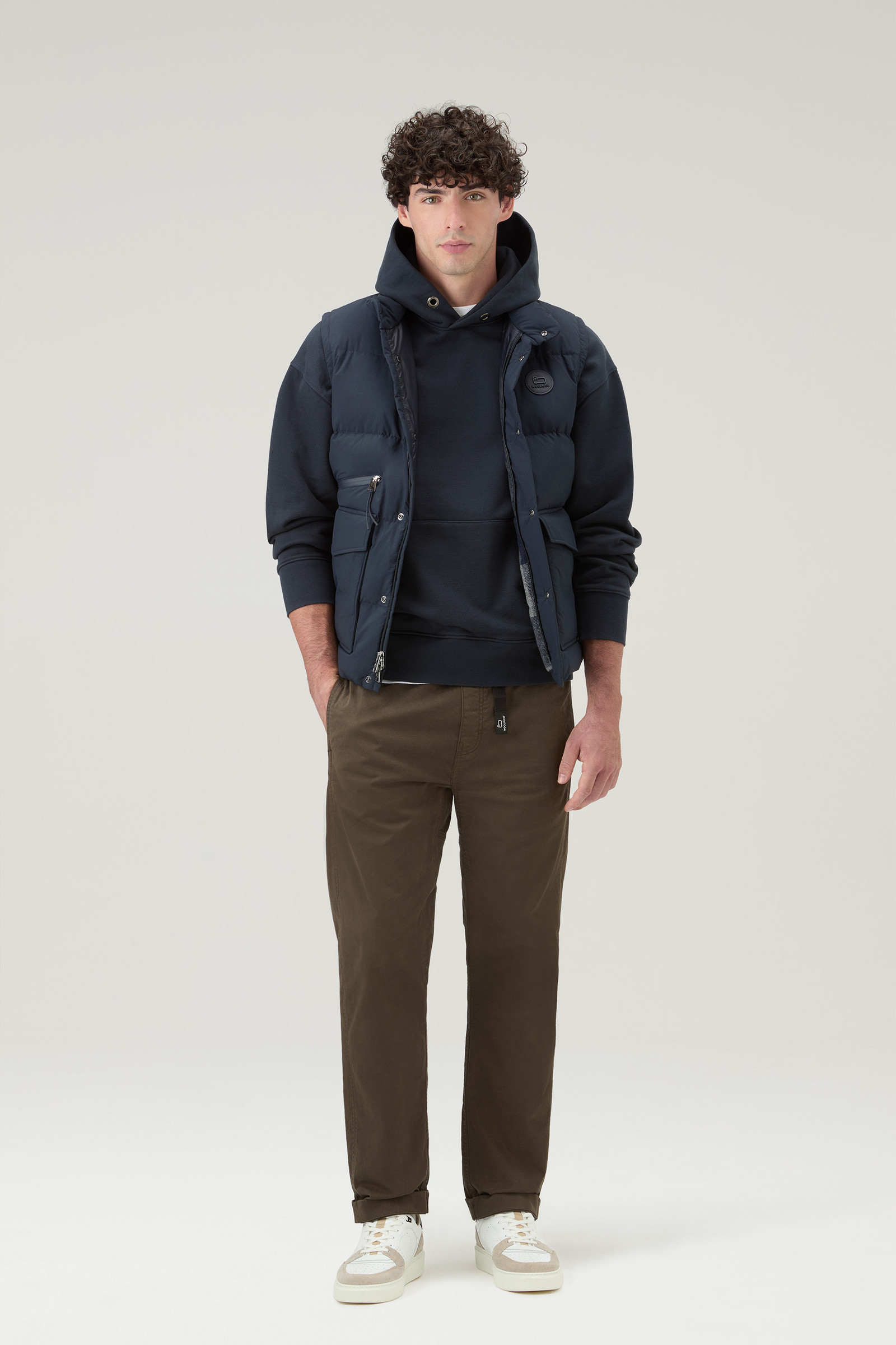Hoodie in Pure Cotton Blue | Woolrich USA