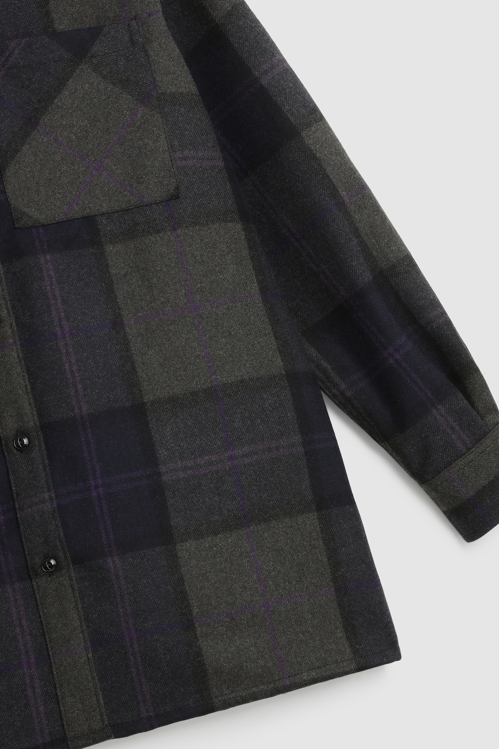 Wool Blend Boyfriend Flannel Shirt - Made in Usa Green photo 9 | Woolrich