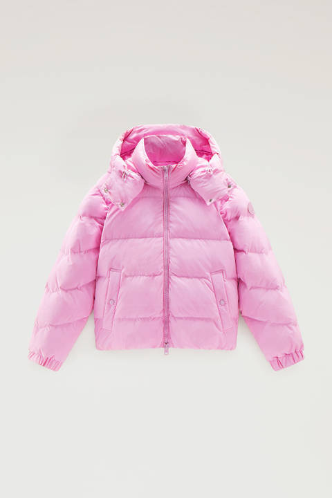 Quilted Down Jacket in Eco Taslan Nylon with Detachable Hood Pink photo 2 | Woolrich