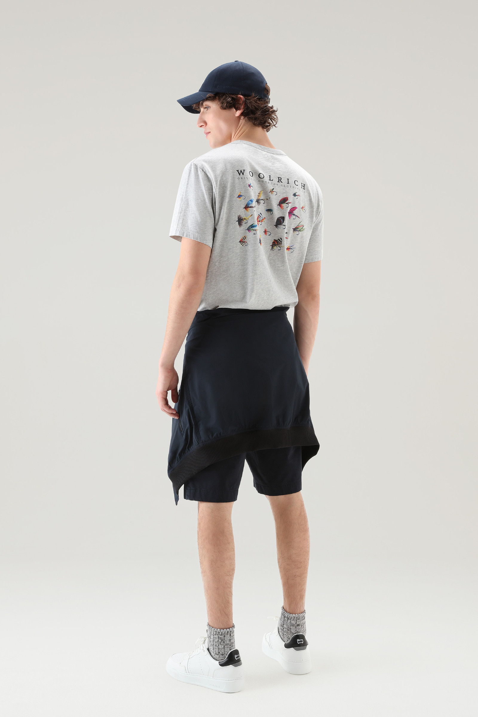 Lakeside T-shirt in Pure Cotton Jersey with Back Print Grey photo 2 | Woolrich