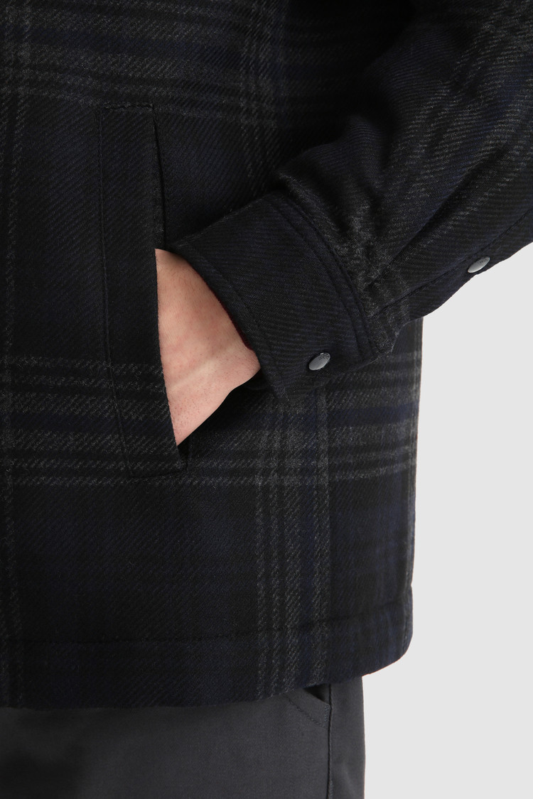 Chemise matelassée Alaskan à carreaux en laine italienne recyclée