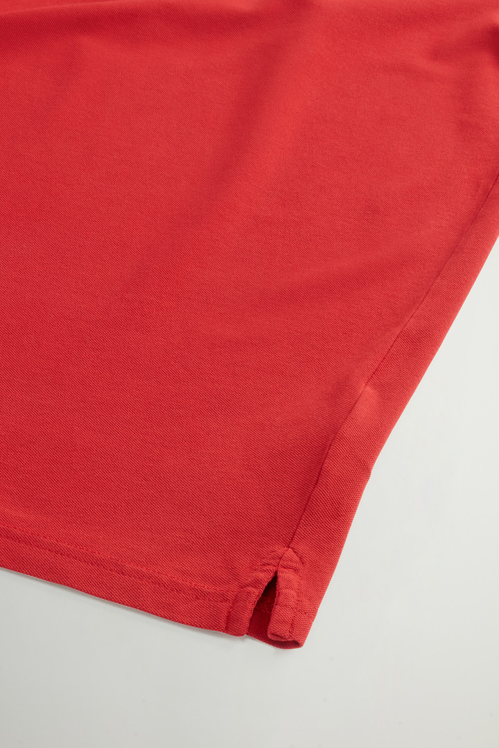 Garment-Dyed Mackinack Polo in Stretch Cotton Piquet Red photo 7 | Woolrich