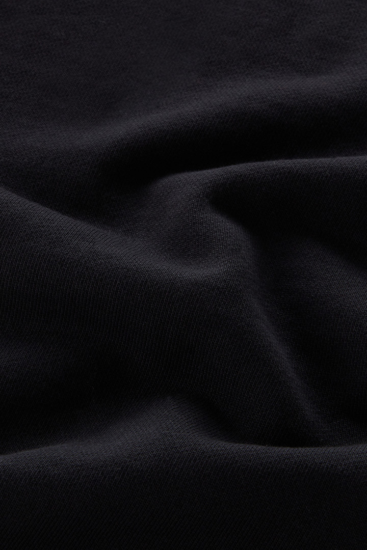 Pure Cotton Crewneck Sweatshirt with Embossed Print Black photo 8 | Woolrich