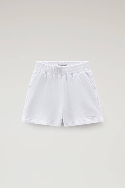 Girls' Pure Cotton Fleece Shorts White | Woolrich