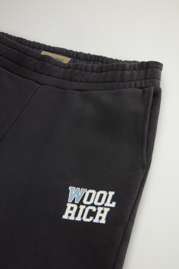 Girls' Pants in Pure Cotton Fleece with Logo Black photo 3 | Woolrich