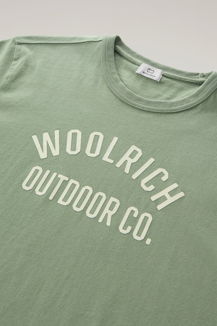 T-Shirt in Pure Cotton with Text Green photo 6 | Woolrich