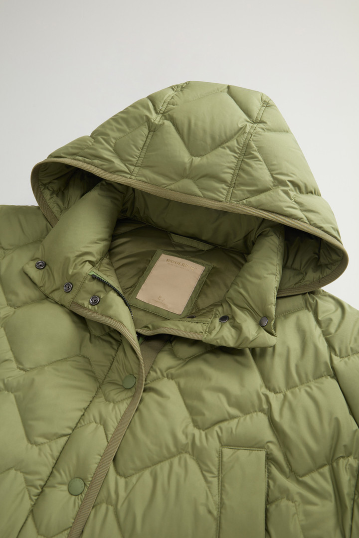 Veste façon cape Heritage en microfibre à capuche amovible Vert photo 7 | Woolrich