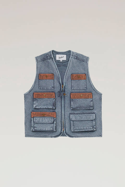 Rope-Dyed Vest in CORDURA Nylon and Cotton Blend Blue | Woolrich