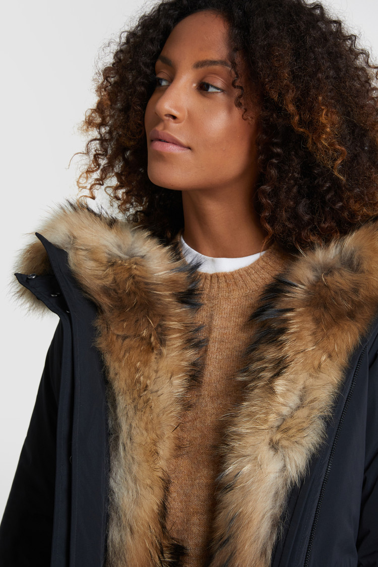 Parka Military con piel de mapache