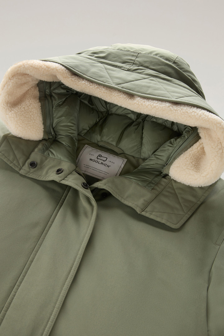 Long Parka in Brushed Ramar Cloth Green photo 2 | Woolrich