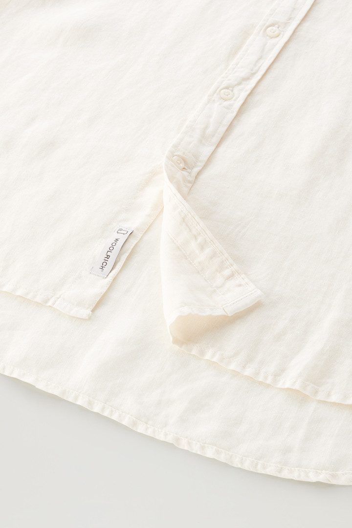 Overhemd van achteraf geverfd, zuiver linnen Wit photo 7 | Woolrich