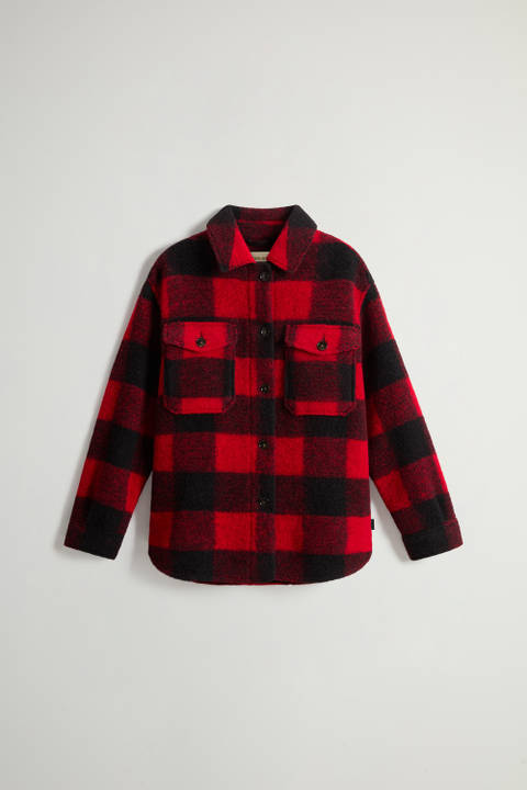 Overshirt Gentry aus karierter Wollmischung Rot photo 2 | Woolrich