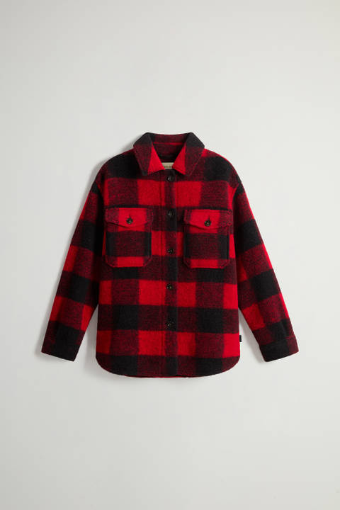 Gentry Checked Overshirt in Wool Blend Red photo 2 | Woolrich