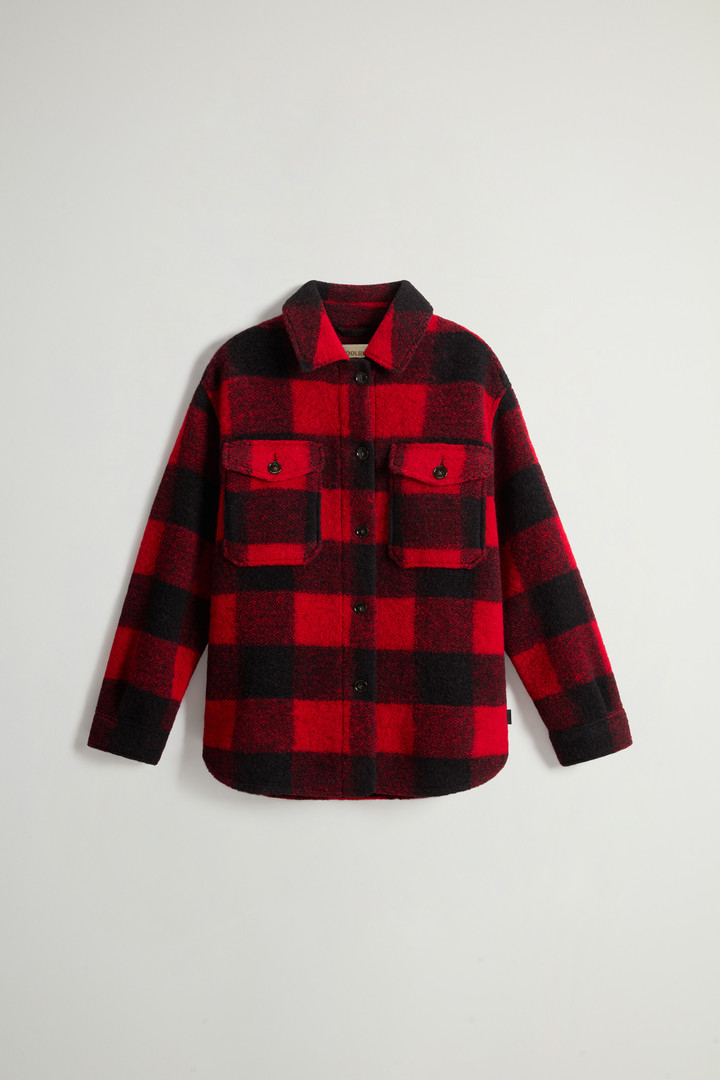 Overshirt Gentry aus karierter Wollmischung Rot photo 5 | Woolrich