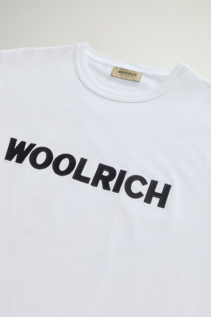 Pure Cotton T-Shirt with Embroidered Logo White photo 6 | Woolrich