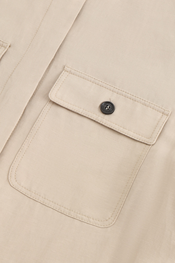 Sobrecamisa Outdoor en mezcla de lino beige photo 6 | Woolrich