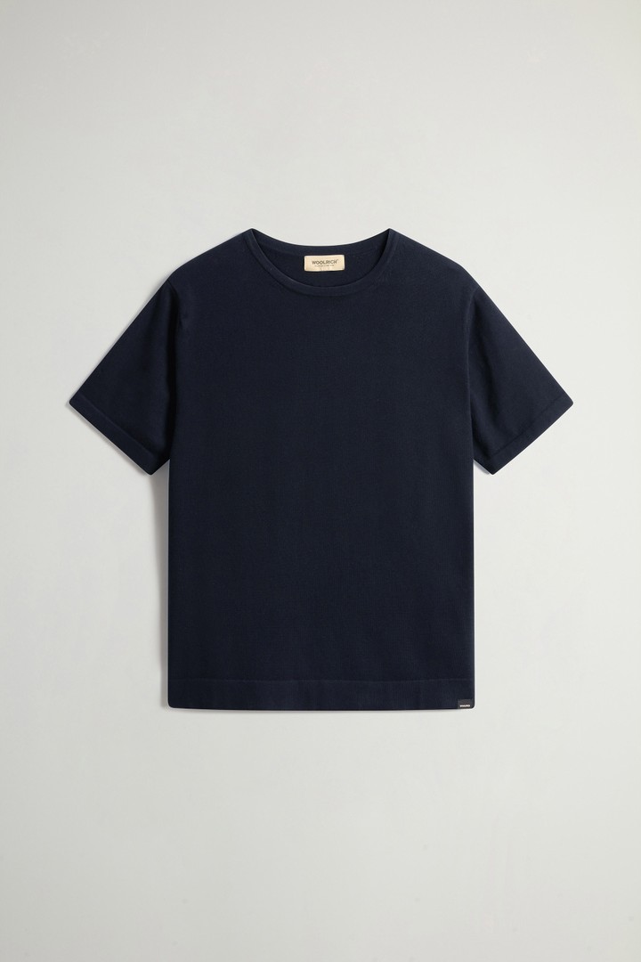 Short-Sleeved Pure Cotton Sweater Blue photo 5 | Woolrich