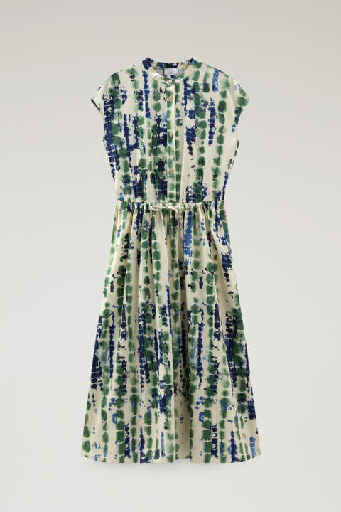 Midi-jurk van popeline katoen met print Beige photo 2 | Woolrich