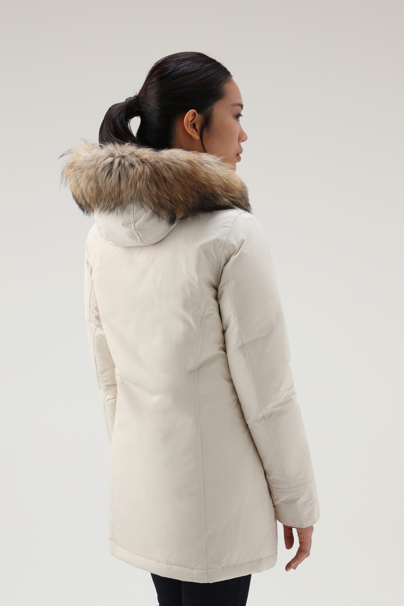 Women's Arctic Parka in Urban Touch with Detachable Fur White Woolrich